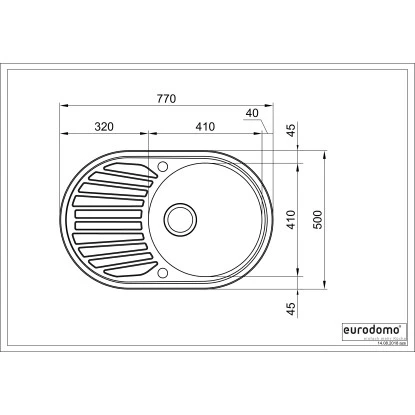 Eurodomo Einbauspüle Single 77 Cm Mit Ventil G 3 1/2 Edelstahl Glatt 4 Eurodomo Einbauspüle Single 77 Cm Mit Ventil G 3 1/2 Edelstahl Glatt – Bild 2