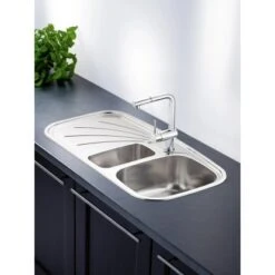 OBI Einbauspüle Quadra Duo 100 Edelstahl Eckig -Küchenwelt Verkauf 0787300264 ab01 16 03 16 2