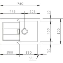 Eurodomo Einbauspüle Sonera 78 Cm Mit Stopfenventil Beige -Küchenwelt Verkauf 0 sonera 45 beige skizze 5