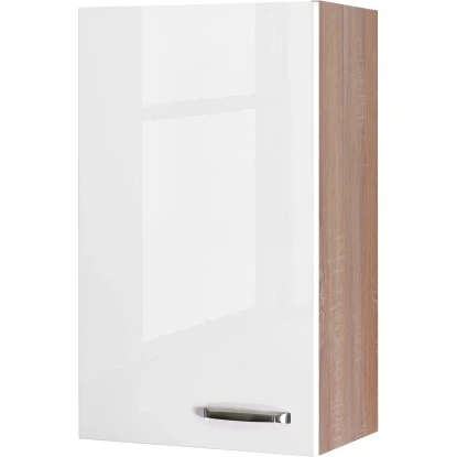Flex-Well Exclusiv Oberschrank Valero 50 Cm X 89 Cm Hochglanz Weiß-Sonoma Eiche 3 Flex-Well Exclusiv Oberschrank Valero 50 Cm X 89 Cm Hochglanz Weiß-Sonoma Eiche