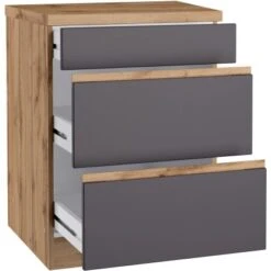 Held Möbel Küchenunterschrank Turin 60 Cm Mit Auszügen Graphit/Wotaneiche -Küchenwelt Verkauf 189397 11016600 S 03