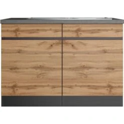 Held Möbel Spülenunterschrank Turin 120 Cm Mit 2 Türen Wotaneiche/Graphit 18 Held Möbel Spülenunterschrank Turin 120 Cm Mit 2 Türen Wotaneiche/Graphit -Küchenwelt Verkauf 189417 11016600 S 01