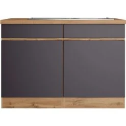 Held Möbel Spülenunterschrank Turin 120 Cm Mit 2 Türen Graphit/Wotaneiche -Küchenwelt Verkauf 189424 11016600 S 01