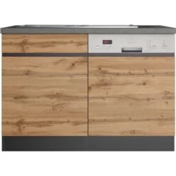 Held Möbel Spülenunterschrank Turin 120 Cm Mit GSP-Blende Wotaneiche/Graphit -Küchenwelt Verkauf 189425 11016600 S 01