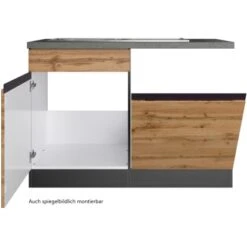 Held Möbel Spülenunterschrank Turin 120 Cm Mit GSP-Blende Wotaneiche/Graphit -Küchenwelt Verkauf 189425 11016600 S 03