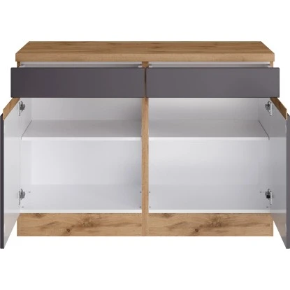 Held Möbel Küchenunterschrank Turin 120 Cm Graphit/Wotaneiche 5 Held Möbel Küchenunterschrank Turin 120 Cm Graphit/Wotaneiche – Bild 3