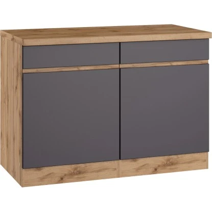Held Möbel Küchenunterschrank Turin 120 Cm Graphit/Wotaneiche 3 Held Möbel Küchenunterschrank Turin 120 Cm Graphit/Wotaneiche