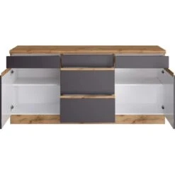 Held Möbel Küchenunterschrank Turin 180 Cm Graphit/Wotaneiche -Küchenwelt Verkauf 189687 11016600 S 02