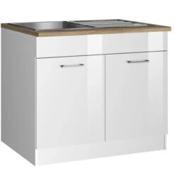 Held Möbel Spülenunterschrank Mailand 100 Cm Hochglanz Weiß/Weiß 12 Held Möbel Spülenunterschrank Mailand 100 Cm Hochglanz Weiß/Weiß -Küchenwelt Verkauf 189969 11016600 S 02