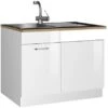 Held Möbel Spülenunterschrank Mailand 110 Cm Hochglanz Weiß/Weiß -Küchenwelt Verkauf 189973 11016600 S 01