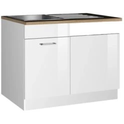 Held Möbel Spülenunterschrank Mailand 110 Cm Hochglanz Weiß/Weiß 12 Held Möbel Spülenunterschrank Mailand 110 Cm Hochglanz Weiß/Weiß -Küchenwelt Verkauf 189973 11016600 S 02