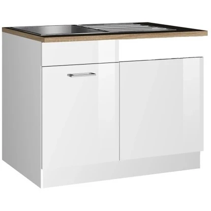 Held Möbel Spülenunterschrank Mailand 110 Cm Hochglanz Weiß/Weiß 4 Held Möbel Spülenunterschrank Mailand 110 Cm Hochglanz Weiß/Weiß – Bild 2