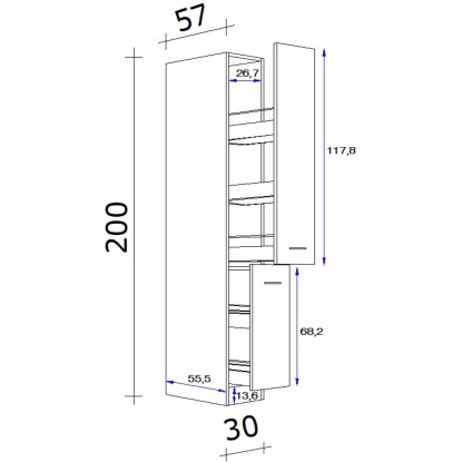 Flex-Well Apothekerschrank 30 Cm Arizona Quarz Cubanit-San Remo Eiche 5 Flex-Well Apothekerschrank 30 Cm Arizona Quarz Cubanit-San Remo Eiche – Bild 3