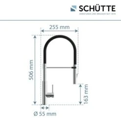 Schütte Spültischarmatur Mit Soft-Touch Schlauch Stilo Chrom-Schwarz -Küchenwelt Verkauf 4008431791807 2759 6