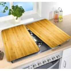 Wenko Herdabdeckplatten Universal Holz-Optik 2er Set Braun -Küchenwelt Verkauf 4008838228302 1068 03