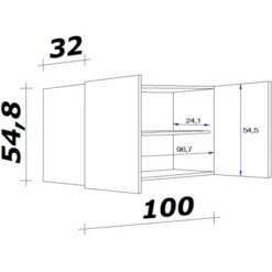Flex-Well Exclusiv Oberschrank Capri 100 Cm Schwarz Matt-Endgrain Oak -Küchenwelt Verkauf 4047584070155 4051 VM H100