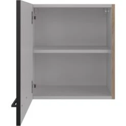 Flex-Well Exclusiv Oberschrank Capri 50 Cm X 55 Cm Schwarz Matt-Endgrain Oak -Küchenwelt Verkauf 4047584070162 4051 S 02