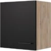 Flex-Well Exclusiv Oberschrank Capri 50 Cm X 55 Cm Schwarz Matt-Endgrain Oak