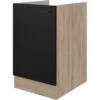 Flex-Well Exclusiv Spülenunterschrank Capri 50 Cm Schwarz Matt-Endgrain Oak -Küchenwelt Verkauf 4047584070223 4051 S 03