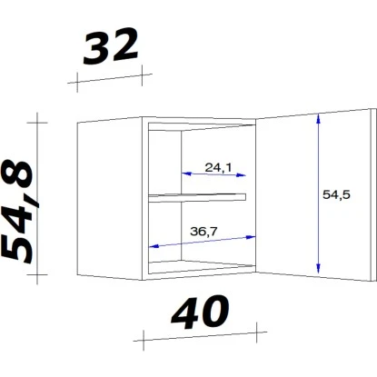 Flex-Well Exclusiv Oberschrank Orlando 40 Cm X 55 Cm Kaschmir Glanz-Sonoma Eiche 4 Flex-Well Exclusiv Oberschrank Orlando 40 Cm X 55 Cm Kaschmir Glanz-Sonoma Eiche – Bild 2