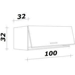 Flex-Well Exclusiv Kurz-Oberschrank Capri 100 X 32 Cm Schwarz Matt-Endgrain Oak -Küchenwelt Verkauf 47584070209 4051 VM KHW100