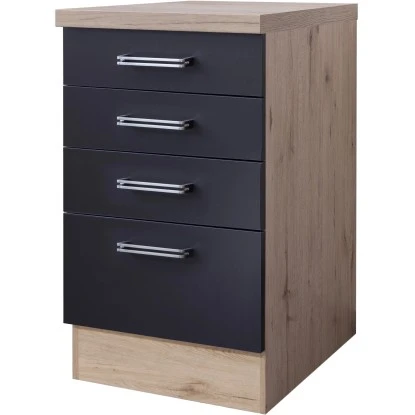 Flex-Well Exclusiv Schubkasten-Unterschrank Lara 50 Cm Anthrazit-San Remo Eiche 3 Flex-Well Exclusiv Schubkasten-Unterschrank Lara 50 Cm Anthrazit-San Remo Eiche