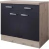 Flex-Well Exclusiv Unterschrank Lara 80 Cm Anthrazit-San Remo Eiche