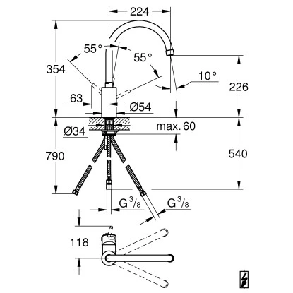 Grohe Einhand-Spültischbatterie Concetto Chrom 1/2" 4 Grohe Einhand-Spültischbatterie Concetto Chrom 1/2" – Bild 2
