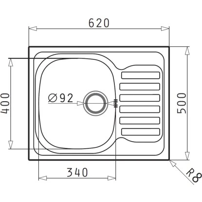 Pyramis Einbauspüle Derby 62 Cm X 50 Cm Edelstahl 4 Pyramis Einbauspüle Derby 62 Cm X 50 Cm Edelstahl – Bild 2