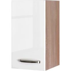 Flex-Well Exclusiv Oberschrank Valero 30 Cm X 55 Cm Hochglanz Weiß-Sonoma Eiche