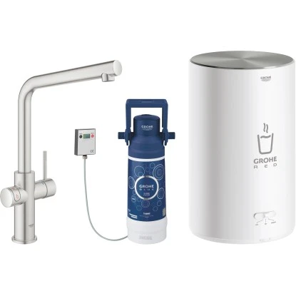 Grohe L-Auslauf Armatur Und Boiler Red Duo M-Size Supersteel 3 Grohe L-Auslauf Armatur Und Boiler Red Duo M-Size Supersteel