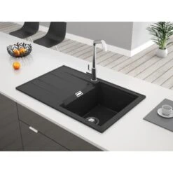 Miló Einbauspüle Granitverbundstoff Piatto 78 Graphit -Küchenwelt Verkauf 5903140018315 30