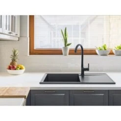 Miló Einbauspüle Granitverbundstoff Palladio 86 Graphit -Küchenwelt Verkauf 5903140018360 30