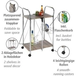 Wenko Servierwagen Liky Holzdekor Zusammenklappbar -Küchenwelt Verkauf 686865 1068 11