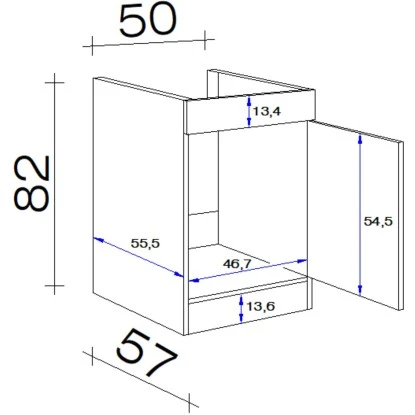 Flex-Well Exclusiv Spülen-Unterschrank Focus 50 Cm Akazie-Aubergine-Akazie 4 Flex-Well Exclusiv Spülen-Unterschrank Focus 50 Cm Akazie-Aubergine-Akazie – Bild 2