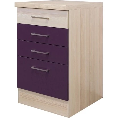 Flex-Well Exclusiv Schubkastenschrank Focus 50 Cm Akazie-Aubergine 3 Flex-Well Exclusiv Schubkastenschrank Focus 50 Cm Akazie-Aubergine
