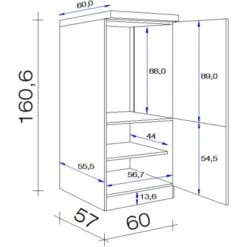 Flex-Well Exclusiv Demi-Geräteumbauschrank Valero 60 Cm Hochglanz Weiß -Küchenwelt Verkauf 756420 4051 5
