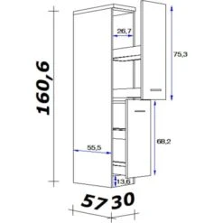 Flex-Well Exclusiv Demi-Apothekerschrank Morena 30 Cm Basaltgrau Matt - San Remo -Küchenwelt Verkauf 756422 4051 5 1