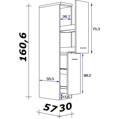 Flex-Well Exclusiv Demi-Apothekerschrank Vintea 30cm Magnolie Matt-Lancelot Oak 4 Flex-Well Exclusiv Demi-Apothekerschrank Vintea 30cm Magnolie Matt-Lancelot Oak – Bild 2