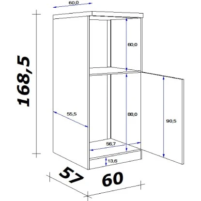 Flex-Well Exclusiv Demi-Geräteumbauschrank Morena 60cm Basaltgrau Matt-San Remo 4 Flex-Well Exclusiv Demi-Geräteumbauschrank Morena 60cm Basaltgrau Matt-San Remo – Bild 2