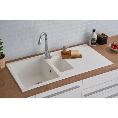 Respekta Einbauspüle Mineralite Houston 100 Cm X 50 Cm Weiß 15 Respekta Einbauspüle Mineralite Houston 100 Cm X 50 Cm Weiß – Bild 13