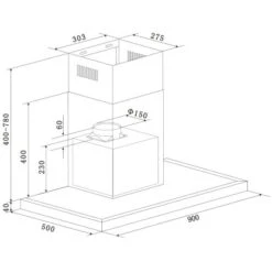 Respekta Backofen-Hauben Set EBDH-SET44090BS 90 Cm Black Steel -Küchenwelt Verkauf 825075 4384 CH44090BSA 04