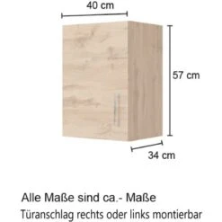 Held Möbel Hängeschrank Sorrento BxHxT 40 Cm X 57 Cm X 34 Cm Weiß-Wotaneiche -Küchenwelt Verkauf 853727 11016600 5