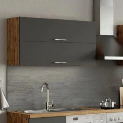 Held Möbel Klapphängeschrank Sorrento B110 X H57 X T34 Cm Anthrazit-Wotaneiche -Küchenwelt Verkauf 853750 11016600 6