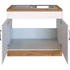 Held Möbel Spülenschrank Sorrento BxHxT 100x85x60 Cm 2 Türen Weiß-Wotaneiche -Küchenwelt Verkauf 853804 11016600 3