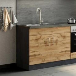 Held Möbel Spülenschrank Sorrento B100 X H85 X T60 Cm 2 Türen Wotaneiche-Grafit 26 Held Möbel Spülenschrank Sorrento B100 X H85 X T60 Cm 2 Türen Wotaneiche-Grafit -Küchenwelt Verkauf 853821 11016600 11