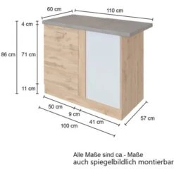 Held Möbel Eckunterschrank Sorrento 110 X 85 X 60 Cm Tür + EL-Boden Weiß-W.eich. -Küchenwelt Verkauf 853843 11016600 4