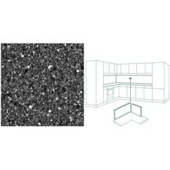 Küchenrückwand 296 Cm X 58,5 Cm Stein Schwarz-Blau Steindekor (ST 12) 9 Küchenrückwand 296 Cm X 58,5 Cm Stein Schwarz-Blau Steindekor (ST 12) -Küchenwelt Verkauf 854816 picture 1