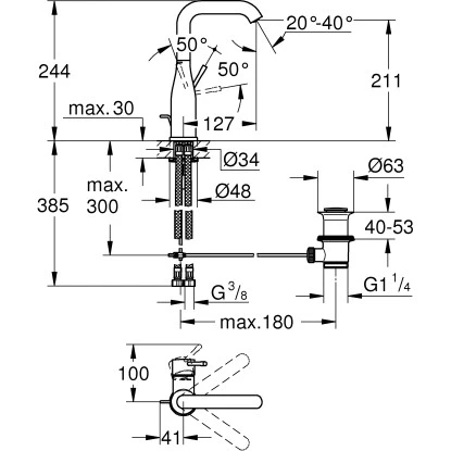 Grohe Einhand-Waschtischbatterie Essence L-Size Warm Sunset 5 Grohe Einhand-Waschtischbatterie Essence L-Size Warm Sunset – Bild 3