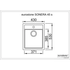 Eurodomo Einbauspüle Sonera 43 Cm Beige -Küchenwelt Verkauf sonera 45s beige skizze 5